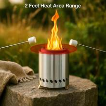 Portable Smokeless Tabletop Fire Pit – Stainless Steel Mini Fire Bowl With Travel Bag, Airflow Rack & Mat For Garden, Patio & Camping - Default - View 6
