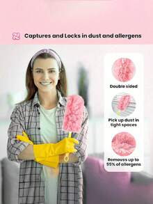 30件套，360°旋转静电除尘器套装 - 高效适用于家庭和汽车，双面静电除尘刷，一次性除尘头替换装，静电除尘头替换装 - 轻松去除电子产品、家具、百叶窗和吊扇上的灰尘 - （不含手柄） - 清洁用品，清洁配件 - 彩色 - 查看 7