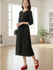 WHDXY 1 双女士尖头平底鞋，柔软皮革办公鞋，百搭时尚一脚蹬芭蕾平底鞋，通勤和休闲装