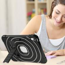 Military Industry Anti-Fall 1pc Military-Grade Shockproof Protective Case With Stand, Suitable For IPad 10th Generation 10.9-Inch (2022), IPad 11-Inch 11th Generation (2025), IPad 11 (A16, 2025), IPad 7th/8th/9th Generation 10.2-Inch (2019/2020/2021) - Black and Gray - View 8