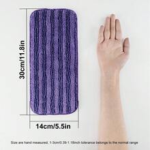 1/2/4/6Pcs New Cationic Material Mop Replacement Pads Compatible With Wet Jet Mop Reusable And Washable Adhesive Replacement Mop Cloth Microfiber Cleaning Cloth Cleaning Tools Christmas Halloween - Purple - View 4