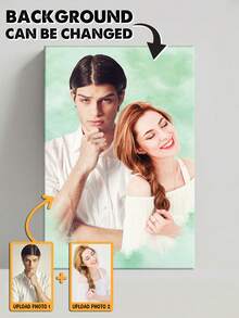 Catygift Personalisiertes Leinwandbild für Paar, individualisierte Paar-Kombinations-Wandkunst, Paar-Foto-Leinwandgemälde, einzigartiges Jahrestags-Geschenk für ihn