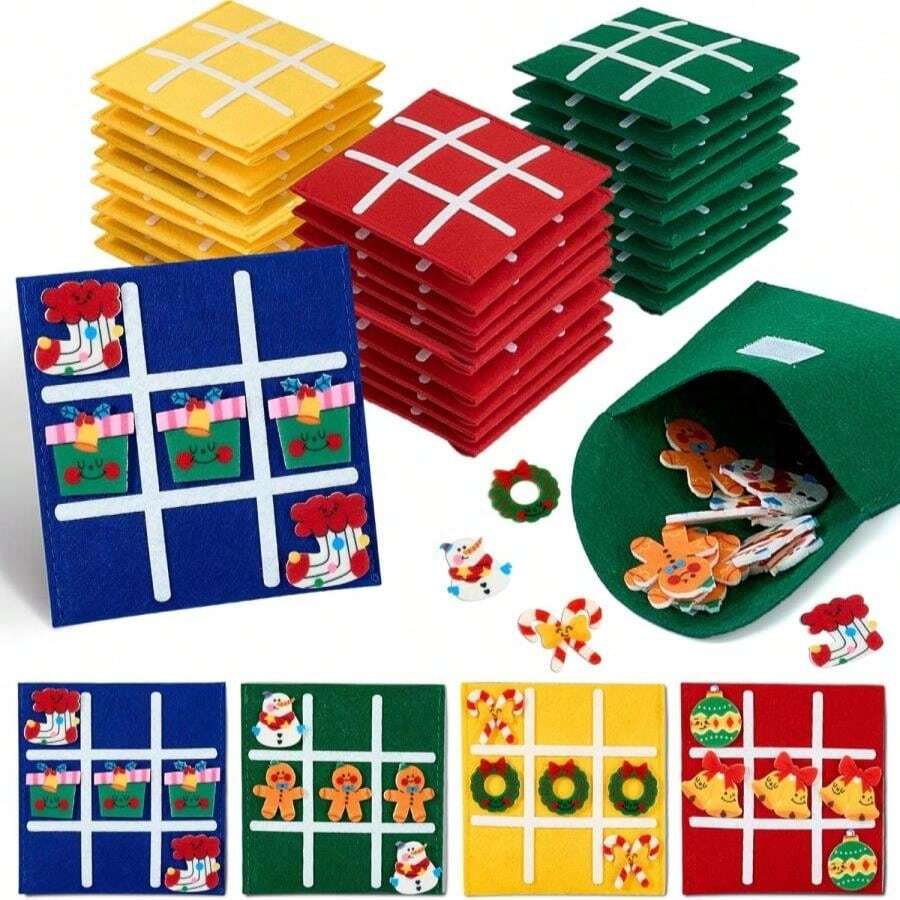 JoyCat 24 Pack Tic Tac Toe Board Game,Christmas Party Favors For Kids 3-5 4-8 8-12,Classroom Prizes For Goodie Bag Stuffers,Gifts For Students With Envelope,Easy To Store - ColorA - 查看 1