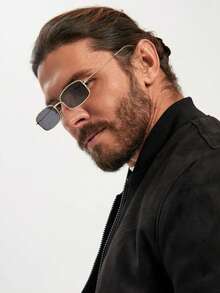 1副复古美式金属时尚眼镜方形小框奢华街头摄影时尚眼镜 - A - 查看 5