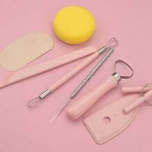 8pcs Ceramic Craft Tool Set With Wooden Handles - Includes Carving Knife, Scraper Etc., Suitable For DIY Pottery And Clay Art - Multicolor - View 9