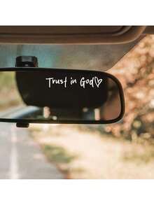 1pc Bible Church Mirror Stickers - Trust God, Faith In The Hope Of Love, Self Adhesive Shining Appearance, Teacher Religious Gift, "Trust God" With Heart Shaped Pattern - Christian Church Decoration For Churches, Homes, Schools, And Offices! Suitable For Family Use, Parties, Churches, As A Birthday Gift, Halloween And Christmas Holiday Small Gift. - 黑色 - 查看 8