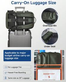 Sea Choice Vacpack Backpack Laptop Backpack Fit For 16 Inch Expandable Backpack With Vacuum Compression TSA Lock Backpack - Army Green - View 5