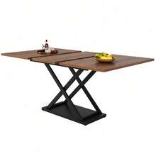 Dining Tables - Walnut+Black + MDF+Metal - View 7