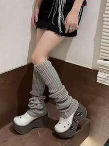 Aquecedores de Perna Decorativos Fofos com Listras Verticais Pretas e Brancas, Adequados para Primavera, Outono e Inverno, Acessórios de Outono, Presente de Natal