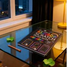 Colorful DIY Scratch Art Painting Craft Kit - Black - View 2