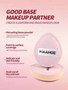 MAANGE 5 buah spons rias mini berbentuk tetesan air yang lembut, dapat digunakan kembali untuk penggunaan kering & basah, cocok untuk bedak, cairan & berbagai kosmetik, ideal untuk alat rias, aksesori, dan hadiah. - Baby Pink - View 5