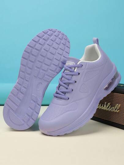 新款复古时尚女式休闲鞋，舒适减震气垫运动鞋，厚底简约气垫运动鞋