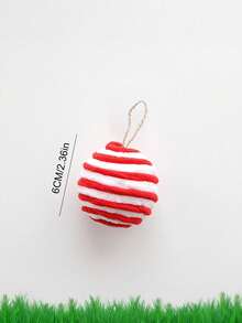 2/12 Pieces Of Fluffy Christmas Ball Accessories, Red And White /Red And Greenmint Candy Decoration Set, Hanging Christmas Tree Decoration, Christmas Ball Vortex Candy Baseball Suitable For Holidays,Xmas Tree Hanging, Holiday Parties & Themes (Swirl Candy Ball Design) - Multicolor - View 9