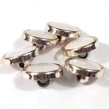 15/25/35/50pcs Pearlescent Hand-Sewn Gold-Edged Round Buttons, Cat Eye Coat Shirt Fasteners - Multicolor - View 5