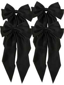 1 قطعة/2 قطعة/4 قطع مشابك شعر فيونكة سوداء كبيرة عصرية، إكسسوارات شعر جميلة للفتيات، مشابك شعر فيونكة أنيقة للاستخدام اليومي، التنقل، الملابس الكاجوال، مشابك شعر، دبابيس شعر، مشابك شعر