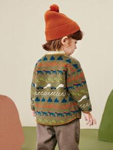 mini bala 儿童羊羔绒外套，双面可穿，加厚保暖外套，2025秋冬款 - 藍咖色調 - 查看 5