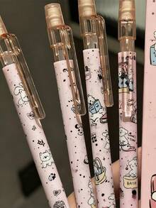 4支粉色小狗自动铅笔，高品质可爱设计，0.5毫米笔芯，适合学生使用 - 粉紅色小狗 - 查看 3