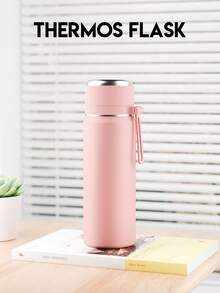 Botella de bebida aislada de 500ml, termo de café de acero inoxidable, botella de agua aislada con asa, termo de viaje, apto para viajes, oficina y uso en el gimnasio.