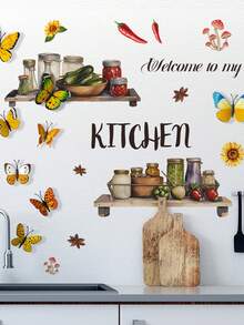 One Piece Home Decorations Kitchen Decoration, Self-Adhesive Wall Sticker, Wall Art, Suitable For Kitchen, Bedroom And Living Room Decoration, Stickers, Wall Decal, Vinyl Decal For Home Decorations, Spring Decoration Items Refresh Your Home, Rama Decoration Stickers Gifts Birthday Graduation - Multicolor - View 9
