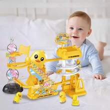 带灯光和音乐的音乐玩具，以小鸭爬楼梯的场景为主题，适合作为生日、万圣节、圣诞节、复活节礼物和无需电池的派对礼品。 - 彩色 - 查看 3