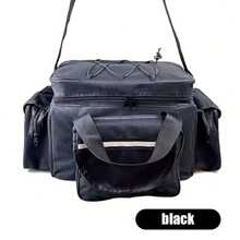 Large Capacity One Shoulder Crossbody Fishing Tackle Bag, Outdoor Sports Fishing Bag, Camouflage/Black