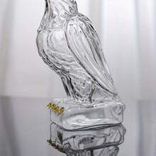 1pc Hand-Blown Eagle-Shaped Glass Liquor Bottle, High Borosilicate Material, Yellow Painted Accents On Eagle's Beak And Claws, Vivid Details. Black Cap Seal, Wine Storage Function, Suitable For Packaging - 無色 - 查看 5