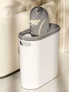 1个带盖浴室转角垃圾桶 - 方形密封防臭设计，创意窄空间垃圾桶，按压式开口，适用于卫生间、酒店、家庭、民宿、厨房、客厅，时尚垃圾桶，适合狭小空间，浴室垃圾桶，家居装饰，浴室装饰及配件，垃圾桶，卧室垃圾桶，浴室必备品，厨房必备品，圣诞装饰
