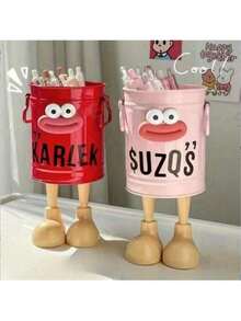 4 件套可爱卡通香肠造型笔筒，简约复古办公笔架，大容量桌面笔筒，精美皮革表面，便携式伸缩笔筒，彩色表面，需自行组装，是办公室、学校和开学季的理想之选。也是家居收纳、文具或学习用品的绝佳礼物。办公桌办公用品/办公配件 - 彩色 - 查看 15