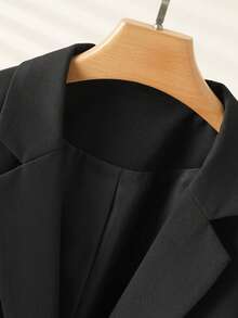 春秋新款女士休闲黑色西装外套，设计感强，修身剪裁，时尚百搭，优雅大方 - 黑色 - 查看 3