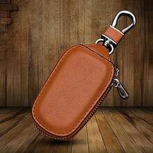 Premium Car Key Chain Key Case Holder With Zipper Scratch-Resistant Car Key Cover Dust-Proof For Automobile Business Men's Multi-Functional PU Key Bag Waist Key Holder Large Capacity Car Key Bag Unisex - Multicolor - View 3