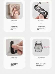 12/6/3 件粘钩、衣帽钩、粘性衣架、壁挂式挂钩，用于悬挂包包、毛巾、丝瓜络、钥匙、帽子、厨房、浴室，铝铁材质，高品质 - 彩色 - 查看 5