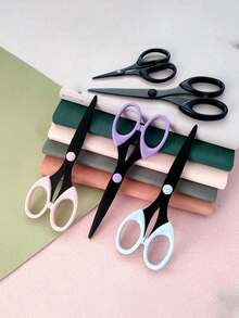 1pc Multi-Functional Scissors, Black Stainless Steel Scissors - Battery-Free Sewing And Crafting, Simple And Portable Hand Scissors, 16cm Black-Edge Scissors, Multiple Colors