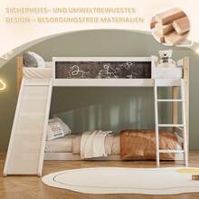 Previous Reference: W1880S00036 Children's Bunk Bed With Slide And Stairs, Sturdy Wood And Particleboard Construction, Safety Rails On All 4 Sides, Ec-Certified 747, Suitable For 90 X 200 Cm And 90 X 190 Cm Mattresses, Easy To Assemble And Disassemble - White - View 6