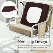 Newwiee 8Pcs Patio Cushion Covers Stretch Outdoor Cushion Cover Replacement For Patio Furniture Sofa Couch Slipcovers, Soft Flexibility Washable Furniture Protector(Waterproof Pure,Dark Coffee),One-Size,DarkCoffeeWaterproofPure - 純黑咖啡防水 - 查看 6