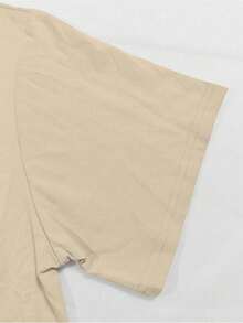 Plus Size Women T-Shirts Celebrity Graphic Printed Black T-Shirt, 100% Cotton 220g Casual Printed T-Shirt,Crew Neck Short Sleeve,For Going Out,Gift,Summer,Unisex - 杏色 - 查看 5