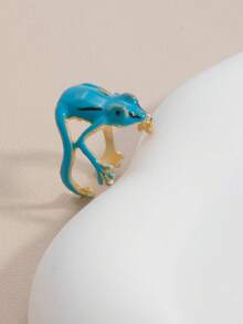 1pc Creative Cute Frog Mouth Design Women Finger Ring Accessory - Frog - View 4