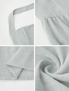 女士春夏无袖拉链褶皱连衣裙，休闲优雅风格，适合海滩、度假、约会、音乐节、情人节、生日派对等场合。 - 灰綠 - 查看 11