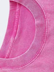 230g Washed, I Am Allergic To People Printed T-Shirts, High-Quality Batik Cotton Vintage Fashion Brand T-Shirts, Men's T-Shirts, Summer T-Shirts, Holiday Gifts, Perfect Gifts. - 玫紅色 - 查看 2