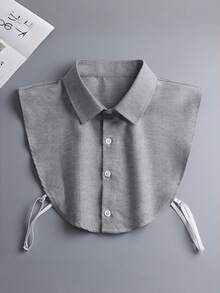 1件装可拆卸领子纯色休闲优雅连衣裙/毛衣/衬衫 | 适合工作通勤/约会和派对 | 多功能时尚配饰 | 可用作文胸配饰、派对装扮点缀、约会之夜颈链、时尚项链、轻盈面料、易于佩戴、半领设计、时尚配饰、适合职业女性四季穿着