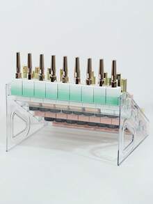 Transparent Storage Box Multi-Layer Cosmetics Storage Rack Nail Polish Eyeshadow Tray Display Rack Dresser Organizer Shelf, Multi-Functional Makeup Tools Storage Box - Multicolor - View 6