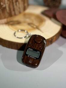 New Faux Wood Grain Texture Keychain Counter With LED Display/100-Count Alarm/Electronic Counter - Multicolor - View 4