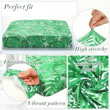 Newwiee 8Pcs Patio Cushion Covers Stretch Outdoor Cushion Cover Replacement For Patio Furniture Sofa Couch Slipcovers, Soft Flexibility Washable Furniture Protector(Monstera,Green),One-Size,GreenMonstera - 綠怪獸 - 查看 4