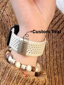 1pc Customizable Watch Band, Fashionable Breathable Nylon Woven Strap, Suitable For 49mm, 46mm, 45mm, 44mm, 42mm, 41mm, 40mm, 38mm; Magnetic Nylon Woven Watch Band, Suitable For 10/9/7/6/5/4/3/2/1, Adjustable - Valentine's Day And Mother's Day Gift, Personalized Customization, Birthday Surprise For Girlfriends - Multicolor - View 10