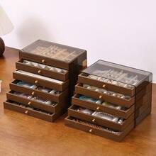 Cutie de bijuterii din lemn de nuc, sertare cu mai multe straturi, capacitate mare, antioxidare, cadou de nuntă, cutie de bijuterii rafinată, cutie de bijuterii din lemn, capacitate mare, cutie de bijuterii vintage, cutie de prezentare pentru cercei și coliere din aur