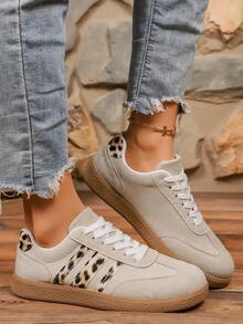 أحذية سكيت بورد مسطحة كاجوال يونيسكس جديدة للخريف، أحذية رياضية عصرية للخارج - بيج - مشاهدة 5