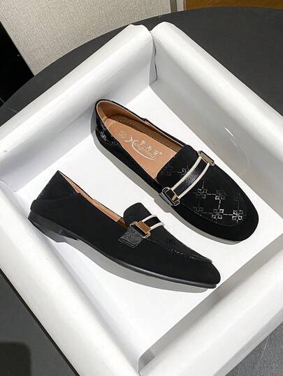 Mengshangli 女士套脚乐福鞋，百搭莫卡辛鞋