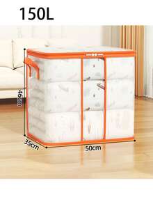 1pc Transparent Mesh Quilt Storage Bag, Large Capacity Transparent Quilt Storage Bag, Reinforced Handles, Suitable For Clothes, Bedding, Moving, And Cargo Storage; Waterproof Material; Beautifies Wardrobe; Large Capacity Foldable Household Packing Bag; Clothes Storage, Bedroom Essentials, Travel Essentials Garment Bag Waterproof Bag Storage Bags Clothes Organizer Clothes Bag Packing Cubes Travel Organizer