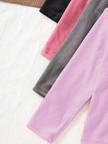 4 sztuki dziewczęcego, uniwersalnego, jednokolorowego golfu, warstwa bazowa, jesień/zima - Wielokolorowe - Zobacz 3