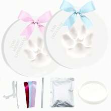 DIY 轻质粘土吊坠，宠物爪印纪念装饰套装，个性化宠物爪印套装，心形纪念品，首个圣诞节装饰品，简易免烤粘土印模，万圣节和圣诞节礼物 - 均碼 - 查看 12