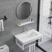 Lavamanos Con Espejo Mueble De Baño Lavabo Lavabo Con Mueble Blanco - Blanco - Ver 1